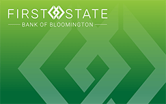 An image of the green First State Bank of Bloomington card