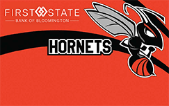 An image of the First State Bank of Bloomington Hornets card